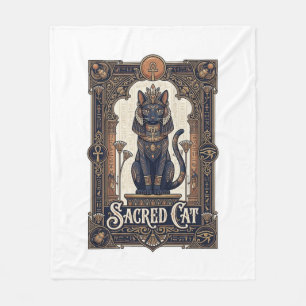 Heilige Katze Katze Altes Ägypten Vintage Vektor A Fleecedecke