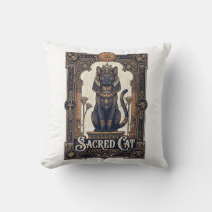 Heilige Katze Katze Altes Ägypten Vintage Vektor K Kissen