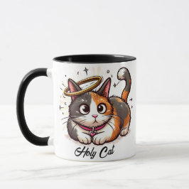 Heilige Katze - Niedliche Calico Katze mit Halo Fu Tasse