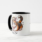 Heilige Katze - Niedliche Calico Katze mit Halo Fu Tasse (Vorderseite Links)