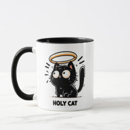 Heilige Katze - Niedliche Schwarze Katze mit Halo  Tasse