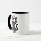 Heilige Katze - Niedliche Schwarze Katze mit Halo Tasse (Vorderseite Links)