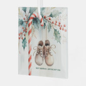 Heilige Keepake Schwangerschaft Ankündigung Ornament Aus Glas (Vorderseite links)