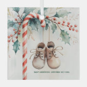 Heilige Keepake Schwangerschaft Ankündigung Ornament Aus Glas (Vorderseite)