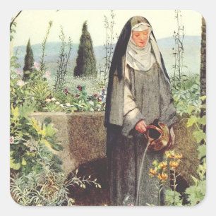 Heilige Klara von Assisi: Patronin des Fernsehens Quadratischer Aufkleber