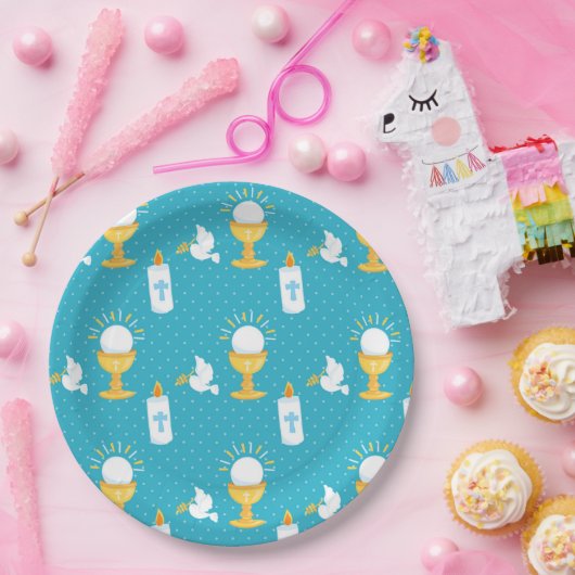 Heilige Kommunion Christening Pappteller (Party)