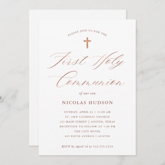 Heilige Kommunion der Einladung (Vorne/Hinten)