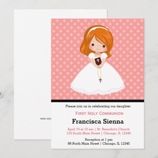 Heilige Kommunion Einladung (Vorne/Hinten)