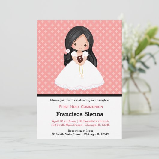 Heilige Kommunion Einladung (Stehend Vorderseite)