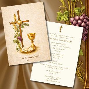 Heilige Kommunion Eucharistie Kelch Einladung