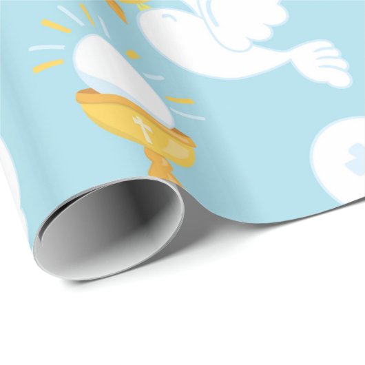 heilige Kommunion Geschenkpapier (Rolleneckpunkt)