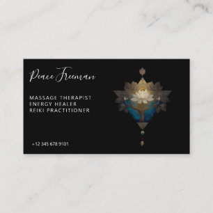 HEILIGE KONVERGENZ   ALCHEMISCHES LOTUS-SYMBOL VISITENKARTE