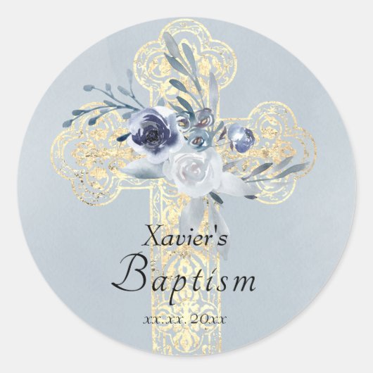 Heilige Kreuztaufe Runder Aufkleber (Vorderseite)