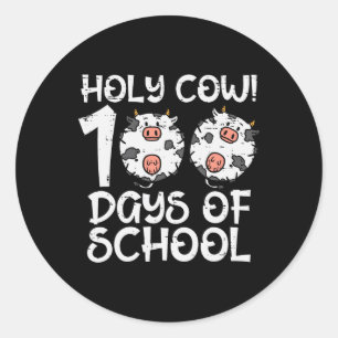 Heilige Kuh 100 Tage der Schule 100. Tag intellige Runder Aufkleber