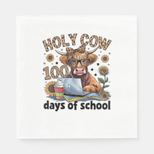 Heilige Kuh 100 Tage der Schule 100. Tag intellige Serviette