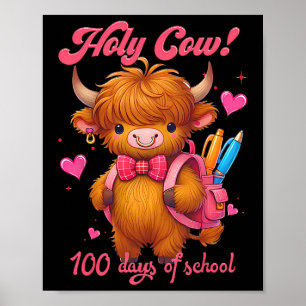 Heilige Kuh 100 Tage Schule Niedliche Kuh Lehrer K Poster