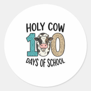 Heilige Kuh 100 Tage Schule Vintage Kuh Shirt Desi Runder Aufkleber