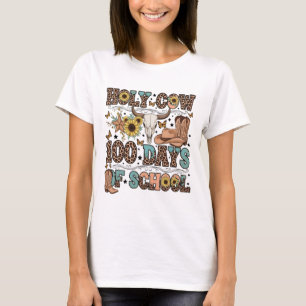 Heilige Kuh 100 Tage Schule Western Boho Cowgirl T T-Shirt