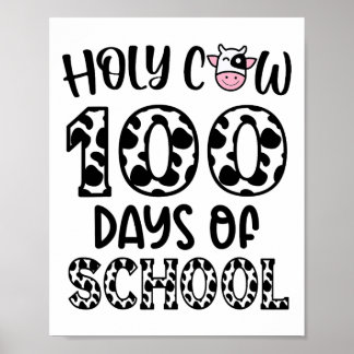 Heilige Kuh 100 Tage Schullehrer Schüler Kinder Poster