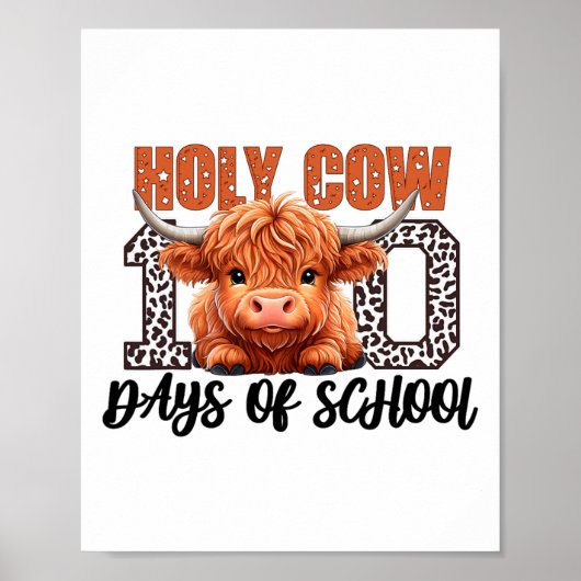 Heilige Kuh 100 Tage Schullehrer Schüler Mädchen Poster (Vorne)