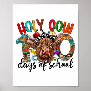 Heilige Kuh 100 Tage Schulunterricht Shirts Kinder Poster