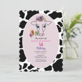 Heilige Kuh 1. Geburtstag Einladung (Stehend Vorderseite)