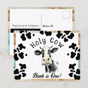 Heilige Kuh 1. Geburtstag Wasserfarben Postkarte