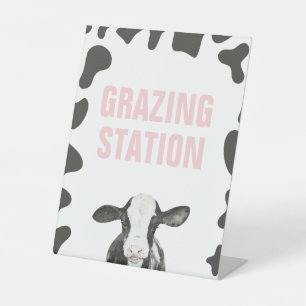 Heilige Kuh 1. Geburtstags-Grazing-Station-Essenss Sockelschild