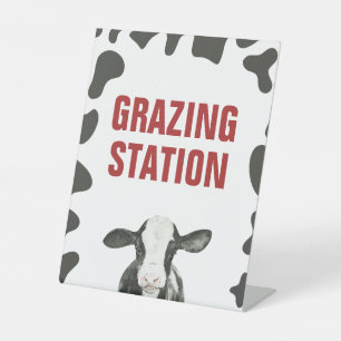 Heilige Kuh 1. Geburtstags-Grazing-Station-Essenss Sockelschild
