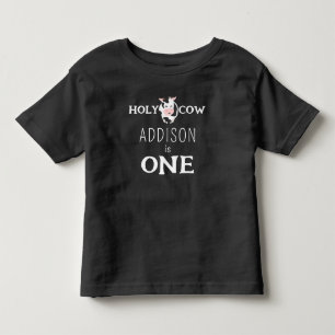 Heilige Kuh 1. Geburtstagsfarm Kleinkind T-shirt