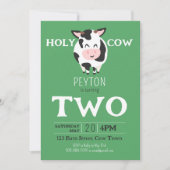 Heilige Kuh 2. Geburtstagsfarm Party Einladung (Vorderseite)