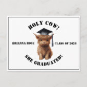 Heilige Kuh! Abschluss Vielen Dank Post Card Postkarte (Vorderseite)