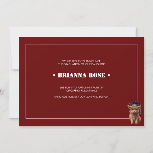 Heilige Kuh! Ankündigung des Abschlusses (Rückseite)