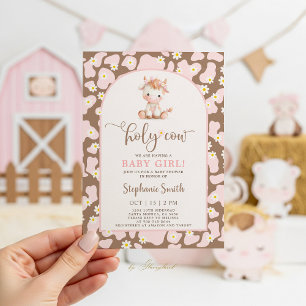 Heilige Kuh Baby Shower Mädchen Einladung