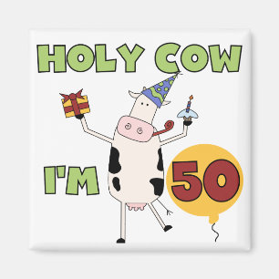 Heilige Kuh bin ich 50 Geburtstags-T-Shirts und Magnet