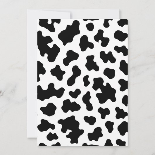 Heilige Kuh! Birthday Party in Schwarz/Weiß Einladung (Rückseite)