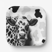 Heilige Kuh! Birthday Party in Schwarz/Weiß Pappteller (Vorderseite)