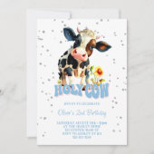 Heilige Kuh Blau 2. Geburtstag Einladung (Vorderseite)
