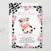 Heilige Kuh Blüte 1. Geburtstag Einladung (Vorne/Hinten)