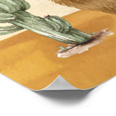 Heilige Kuh Boho Cactus Desert Baby Dusche Willkom Poster (Ecke)