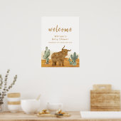 Heilige Kuh Boho Cactus Desert Baby Dusche Willkom Poster (Küche)