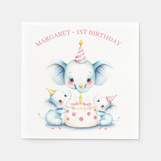 Heilige Kuh Boho Greenery Highland Cow 1. Geburtst Serviette (Vorderseite)