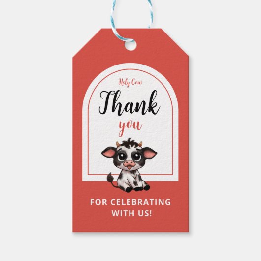 Heilige Kuh danke Geschenkanhänger (Vorderseite)
