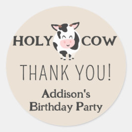 Heilige Kuh danke Ihnen Party Runder Aufkleber