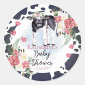 Heilige Kuh, das ist ein Baby-Dusche für Mädchen. Runder Aufkleber (Vorderseite)