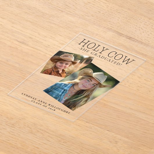 Heilige Kuh, die sie abschloss rustikale Akryllisc Acryleinladungen (Ablage )