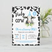 Heilige Kuh druckt erste Einladungen zum 1. Geburt (Stehend Vorderseite)