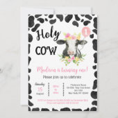 Heilige Kuh druckt zweite Einladungen zum Geburtst (Vorderseite)