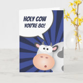 Heilige Kuh Du bist 80 Niedlicher Happy 80. Geburt Karte (Gelbe Blume)