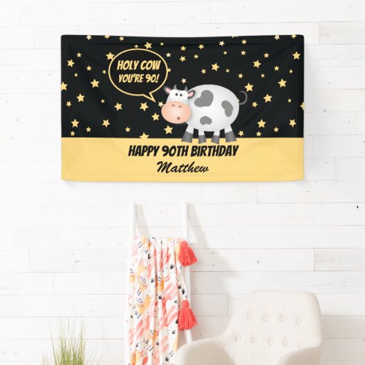 Heilige Kuh Du bist 90 Niedlich Happy 90. Geburtst Banner (Insitu)